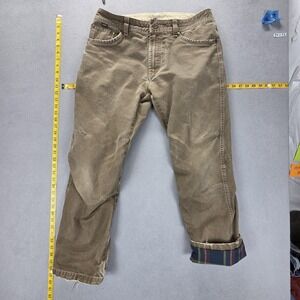 Kuhl Pants Mens 34x30 Brown Hot Rydr Flannel Lined Insulated Canvas Workwear